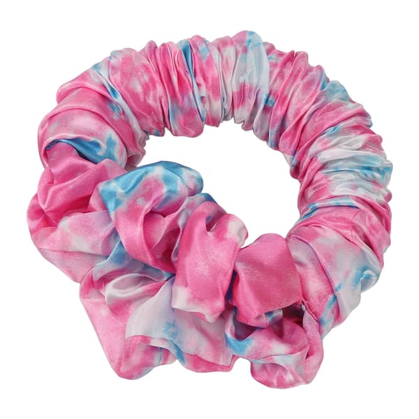 Värmefri Hårslips Mjuk Sömn Hårkrullare Rosaröd Tie Dyeing Curling Scrunchie