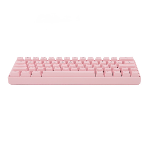 Rosa 64-tangenters mekaniskt tangentbord 5V DC-stöd Trådlöst 2.4G Bluetooth 3.0 5.0 Typ C Trådbundet spelande tangentbord för Windows Röd switch