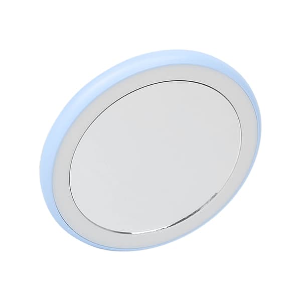 12 stk. Lys Chips LED Belyst Rejse Makeup Spejl Rund Form Batteri Version Kompakt Makeup Spejl Himmelblå