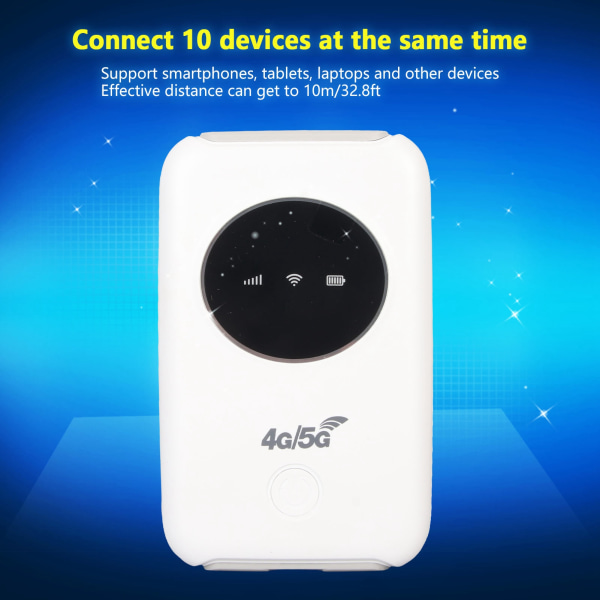4G LTE USB WiFi-modem 300 Mbps ulåst 5G WiFi SIM-kortplads Indbygget 3200MAh trådløs bærbar WiFi-router