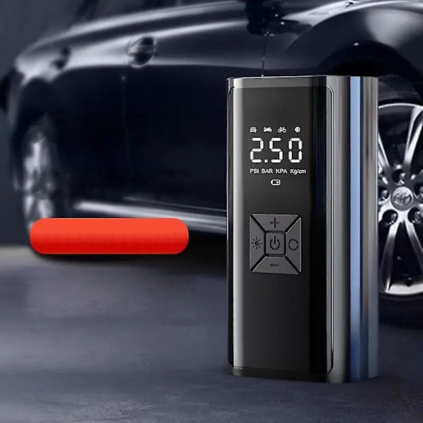 Mini Bærbar Dæk Inflator med Genopladelig Luftkompressor Trykmåler LED Lys Lav Støj Elektrisk Pumpe til Bil og Cykel