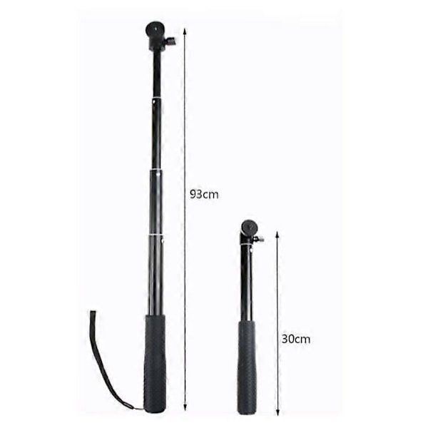 Udtrækkelig Selfie Stick til Go Pro Hero 11/10/9/8/7/6/5/4/3, Bærbar Monopod Kompatibel med Mobiltelefoner og Andre Action Kameraer