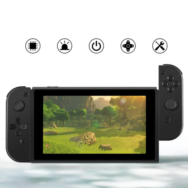 ABS venstre høyre trådløs Bluetooth Gamepad spillhåndtakskontroller for NS Switch-konsoll (svart)