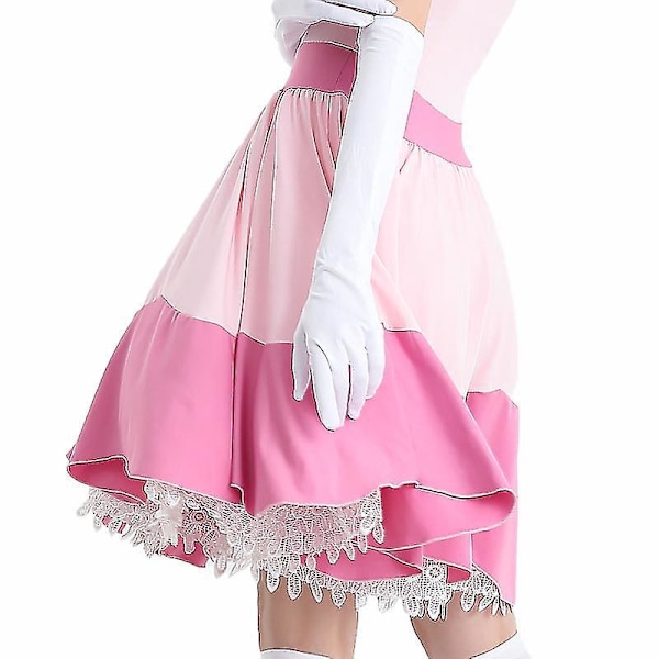 Prinsessa Peach Mario Cosplay -asu Halloween-karnevaaliin M