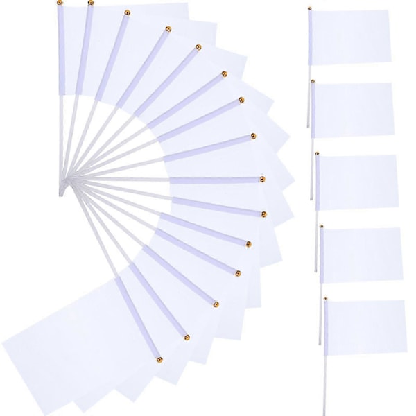 20 st Anpassade Vimplar Vit Viftande Flagga Befälhavande Domarflagga Vit Flagga Bildekor