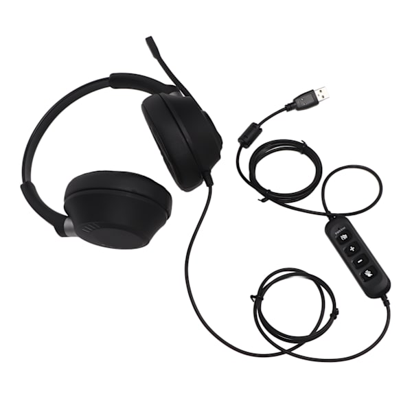 PC-headset med støjreduktion og lydstyrkejustering - USB-computer-gaming-headset med mikrofon