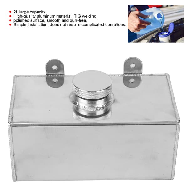 Aluminium Vinduesviskervæskebeholder 2L Poleret Intercooler Spraytank Universal Bil Dele