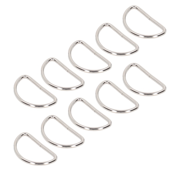 100 st Metall D-ringar Släta Ytor Klassisk Look Metallringar Spänne för DIY Bälten Resväskor Handväskor Ryggsäckar Silver