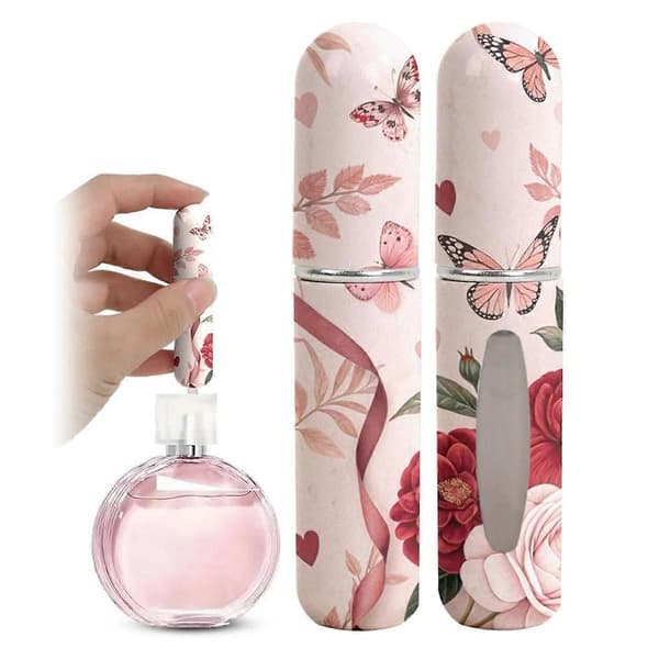 3 Pcs Atomizer Perfume Bottles, Refillable Atomizer with Floral Butterfly Pattern, Portable Travel Container