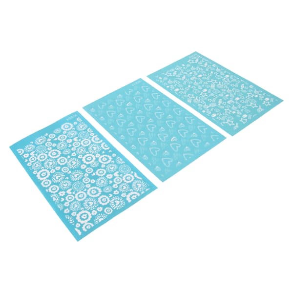 Polymerlera Silkscreen Stenciler DIY Återanvändbart Silkscreen Tryckkit för Smycken Lerörhängen Dekoration 202, 204, 217