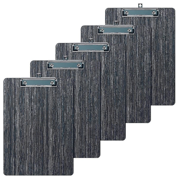 5-pak Clipboard, Træ Clipboard Clip Board, A4 Brevstørrelse Clipboard, Memo Clipboards, Træ Grai-B8