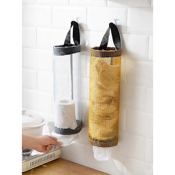 Ripustettava roskapussin suodatinverkko 31,5 x 11,5 cm monivärinen kannettava nylon kestävä keittiötarvike Zekai keltainen