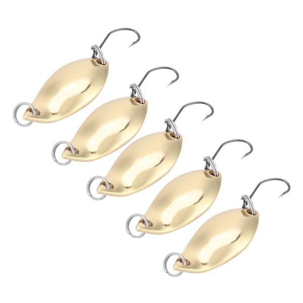 10 stk. Fiskestik Wobbler Lokkedyr SpoOn stil Kunstig Metal Lokkedyr Krog (Guld, 2,5g)