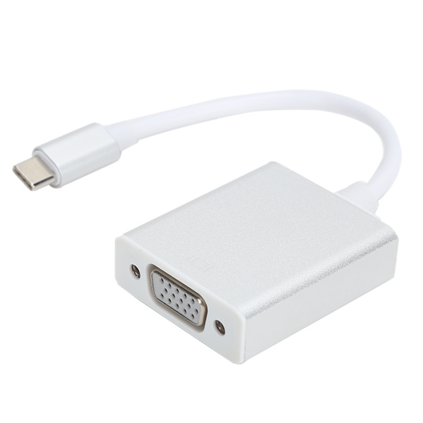 TypeC til VGA-adapter Sølv Kompakt han-til-hun-konverter kompatibel til OS X