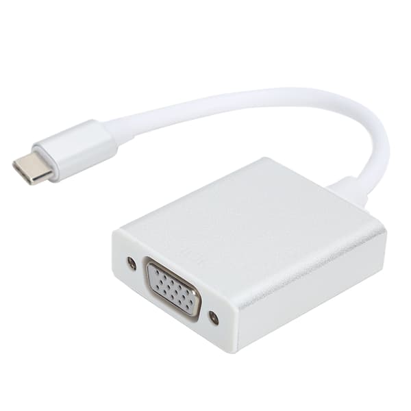 TypeC til VGA Adapter Sølv Kompakt Hann til Hunn Konverter Kompatibel for OS X