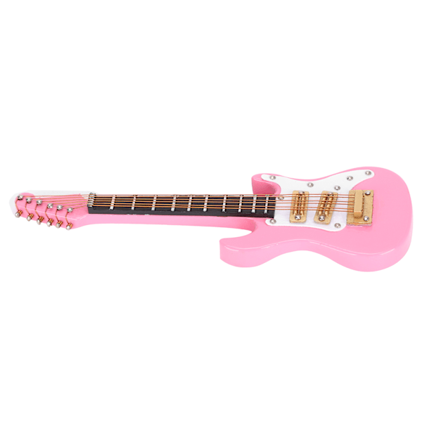 Gitardekorasjon Miniatyrpynt Mini Musikk Instrument Modell Gave Rosa 10cm