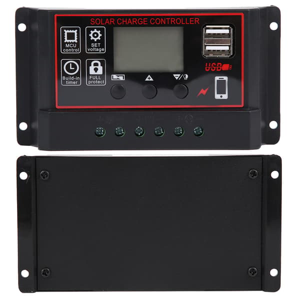 Solcellelader Fotovoltaisk Instrumentkontroller USB5V Digital Skjerm Solenergi Regulator
