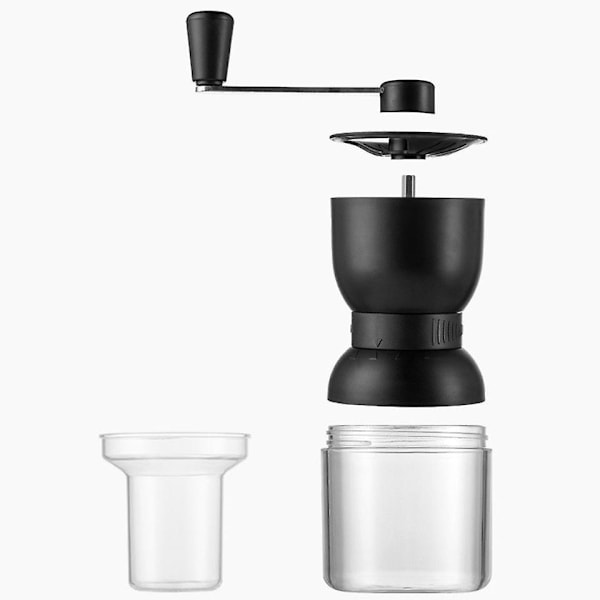 Keramisk Hånddrevet Kaffe Kværn - Justerbar Grovhed, 2 Beholdere - Perfekt til Hjemmet, Kontoret og Rejser