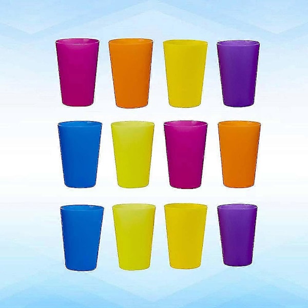 12 stk. Plast Tannbørstekopp i ensfarget design uten lokk (Assorterte farger) Zekai