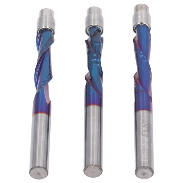 3 stk. oppover nedover fresebits i sementert karbid 1/4 skaft flush trim fresebit