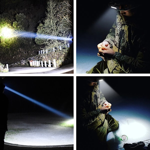 Mini LED-strålkastare USB-laddningsbar justerbar vinkel vattentät lätt COB-huvudlampa för bergsklättring nattfiske arbete utomhusbruk