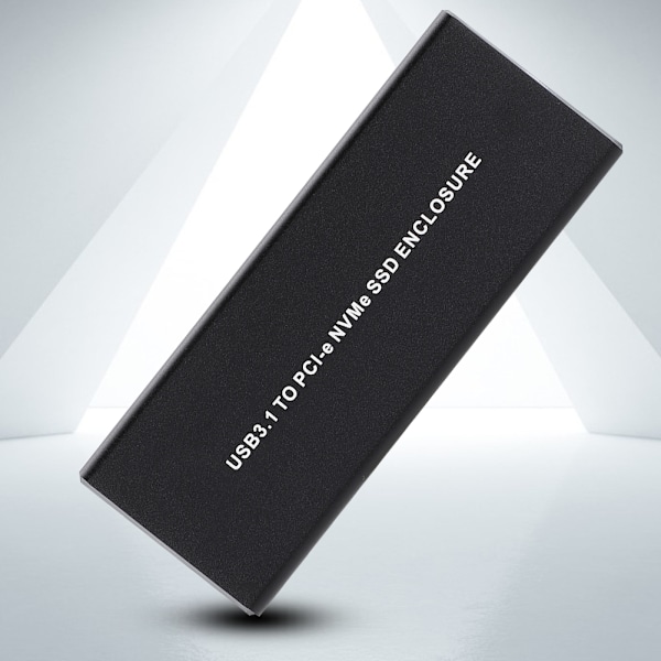 M.2 NVME til USB3.1 bærbar metall harddiskboks M2 SSD PCIE til TypE C SSD-kabinett svart