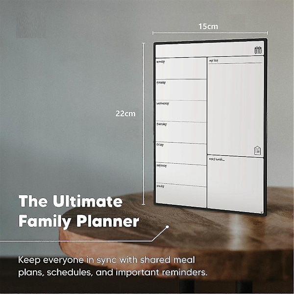 Magnetisk Whiteboard Køleskabskalender Madplanlægger og Indkøbsliste White Board - Memoboard og Familieplanlægger - B5