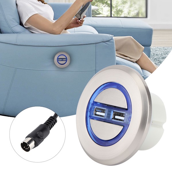 Elektrisk Recliner Stol Sofa Håndkontrol Switch Intelligent Sofa Håndcontroller med Dobbelt USB Port 5V Lige Hoved