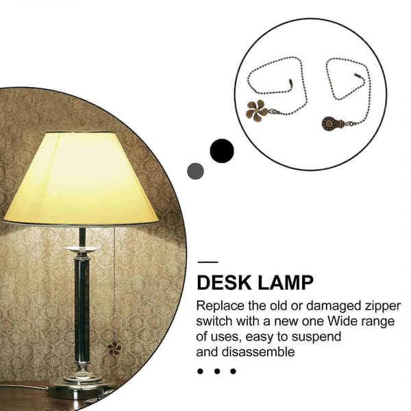 2 stk. Loftlampe Lynlås Loftventilator Kædeforlænger Lysekrone Kædevedhæng 36X3.3X0.2CM