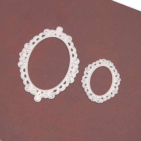 Blomspets Oval Ram Metall Dieskärningar - Set med 2 stycken