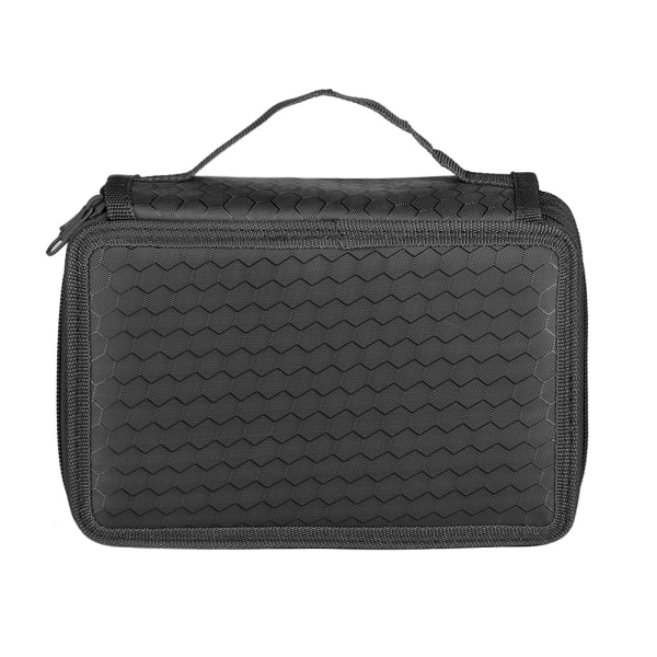 Neliön nelikerroksinen 72 reikää Sketch Art Piirustus Case Organizer Pure Color Pen Bag (musta)