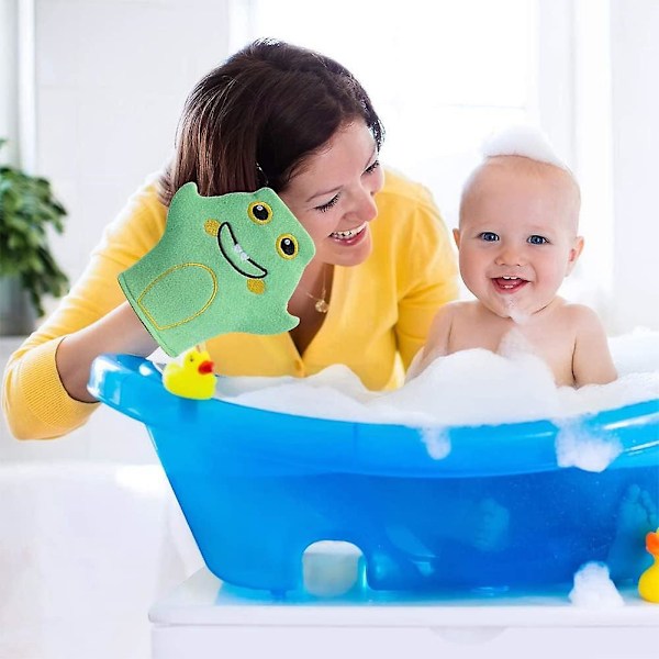 Søde Baby Vaskehandsker til Bad, Baby Badehandsker, 2 Stykker Vaskeklude Børne Brusehandsker til Bad og Baby Shower