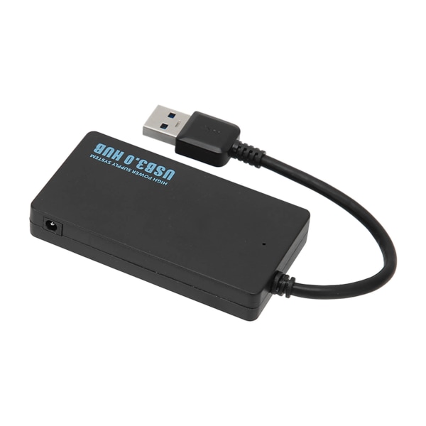 USB3.0 Hub 4 portar Bra värmeavledning 5Gbps Höghastighetsöverföring USB3.0 Splitter Dockningsstation Svart