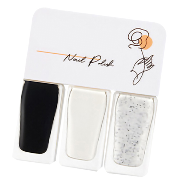 3-pack Vattenbaserat nagellackset för kvinnor, lätt att skala av, snabbtorkande nagellack för dejting, halloweenfest T15