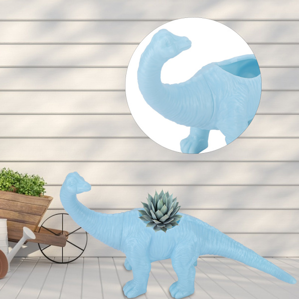 Dinosaur Dyre Blomsterpotte Kaktus Sukkulent Plantepotte Hagedekorasjon (Lyseblå)