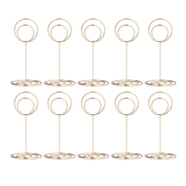 10 stk. bordnummerholder rund base galvaniseringsprosess elegant søt form hjemmepynt til bryllup gull