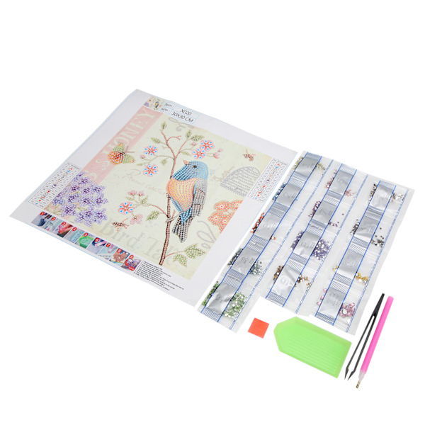 Timanttimaalaussetti, linnun kuvio, kiiltävä, hieno DIY-kotiseinän koriste, 5D-maalaustaide 30x30cm