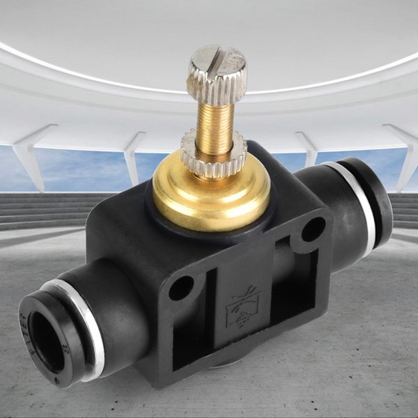 4/6/8 mm Rør Luftstrømkontroller T-formet Rør Pneumatisk Monteringsregulatorventil (4 mm)