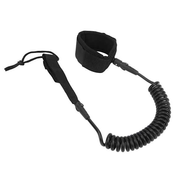 Surfboard Leash Høj Elasticitet TPU Sort Justerbar Spiral Surfing Benrem til Paddleboards Longboards 7ft/2.13m