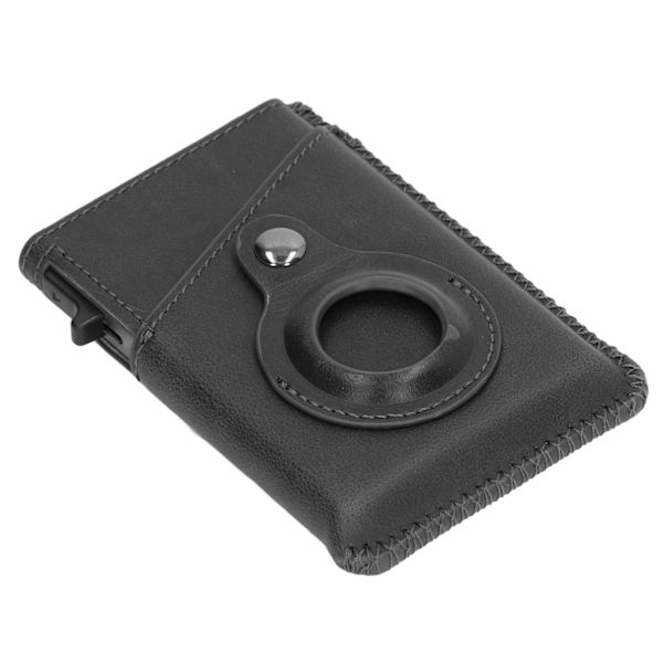 Korthållare PU Slim Minimalistisk RFID-blockerande aluminiumlegering Multifunktionell liten lokaliseringshållare Plånbok för män Gåvor Svart