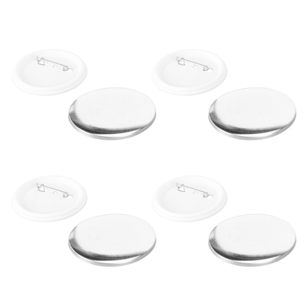 100 sæt Blank Button Badge Dele Sæt til knapfremstillingsmaskine DIY rund form Rustfast knapfremstillingsudstyr 58 mm/2.3in