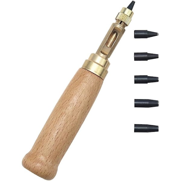 Reikämeistisarja 6 kärjellä nahalle, paperille, kirjoille, askarteluun - 1,5 mm, 2 mm, 2,5 mm, 3 mm, 3,5 mm, 4 mm
