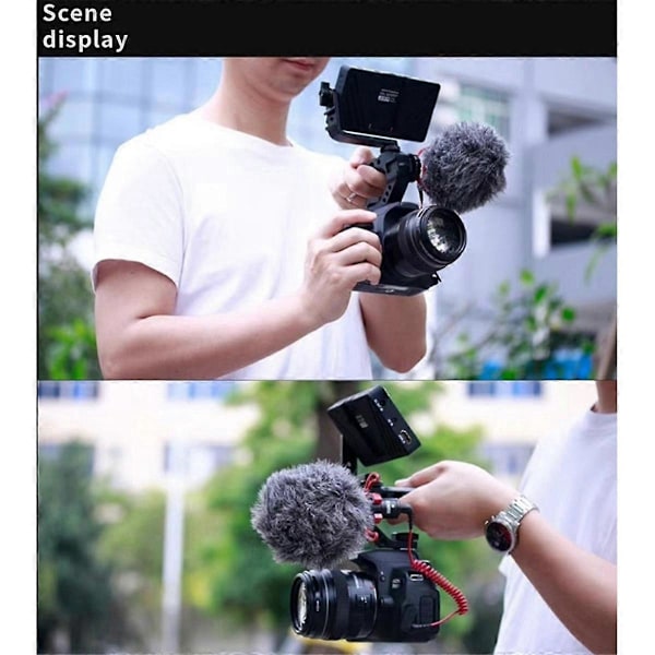 Universell DSLR-kamerarigg Topphandtag Tre Cold Shoe-adapterfästen