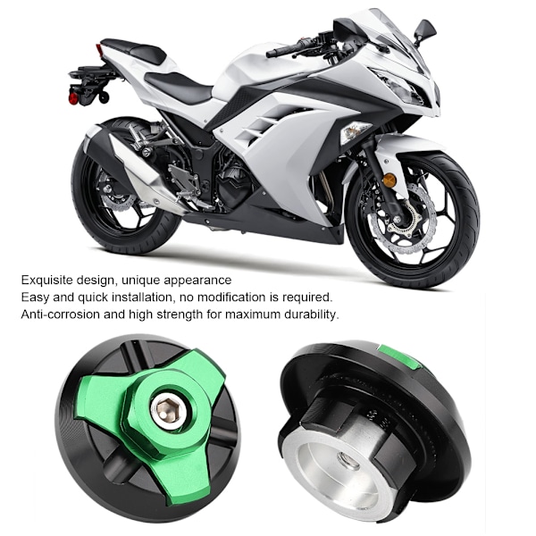 Moottoripyörän alumiiniseosrunkoruuvin koristekansi sopii Kawasaki Ninja 250 300 vihreään