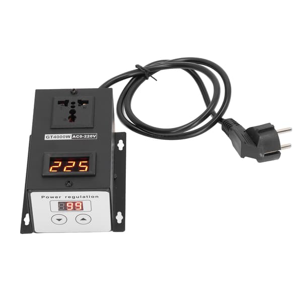 Spenningsregulator SCR-kontroller Kontrollbryter EU-plugg AC 220V 4000W for hastighetstemperatur