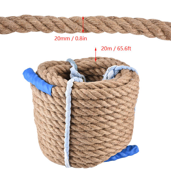 Utendørs Sport Klatring Jute Tau Slitesterk TuG OF War Tau Bunting String Jute Hyssing