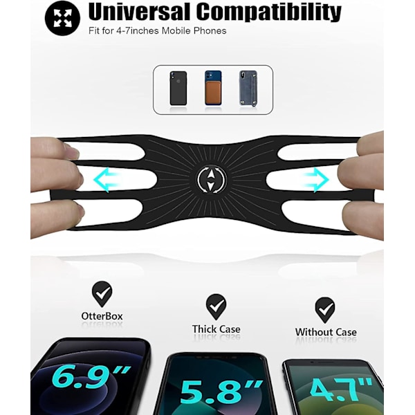 Universal 360° roterbar sykkeltelefonholder for iPhone 13/12/11 - Avtakbar og justerbar motorsykkelmontering