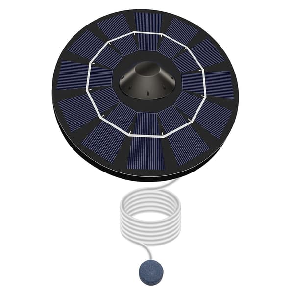 Solcellsdriven syrepump för damm med luftslang och bubbelsten dammluftare 19*19*6CM