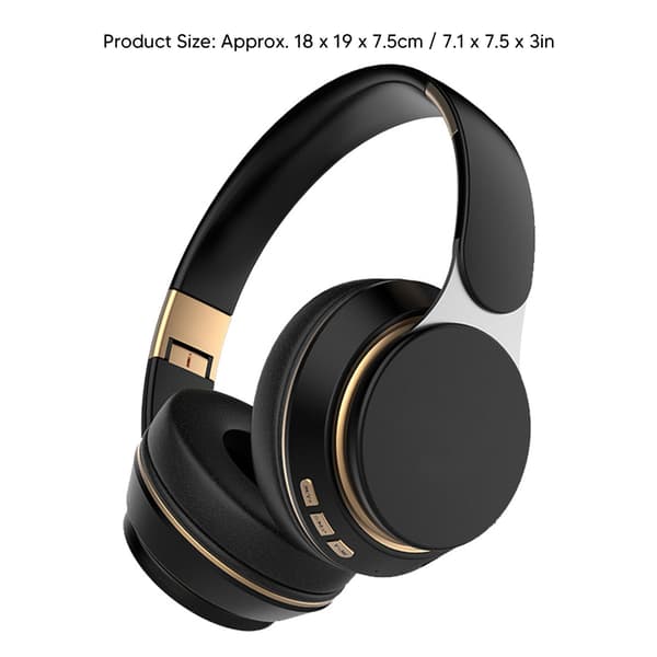 Bluetooth Hörlurar Brusreducerande Stereo Djup Bas Vikbara Infällbara Over Ear Trådlöst Headset för Sport Resor