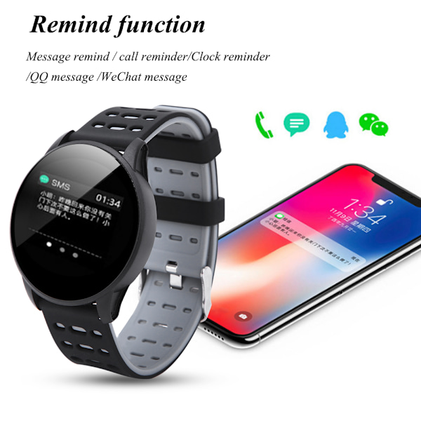 SUNROAD Pulsmåling Blodtryk Vandtæt Smart Sports Watch Sort